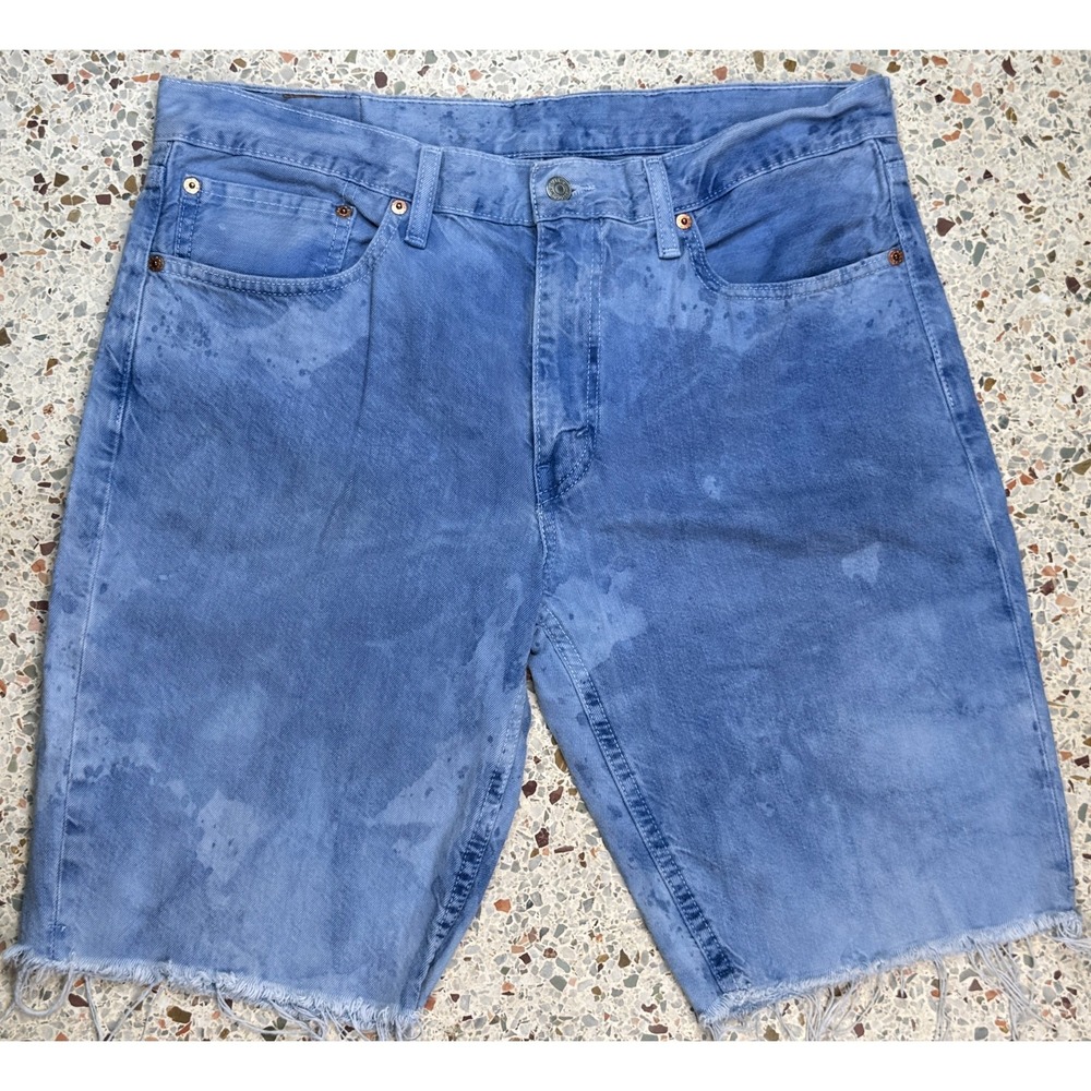 Levi's 511 Men's 5 Pocket Frayed Acid Washed‎ Denim Shorts Size 36